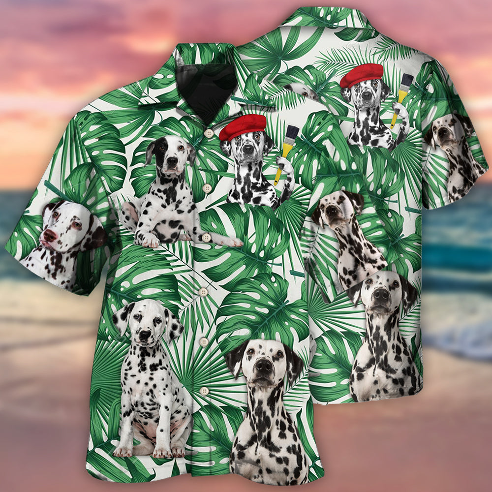 Dalmatian Tropical Leaf Hawaii Shirt Ha73849