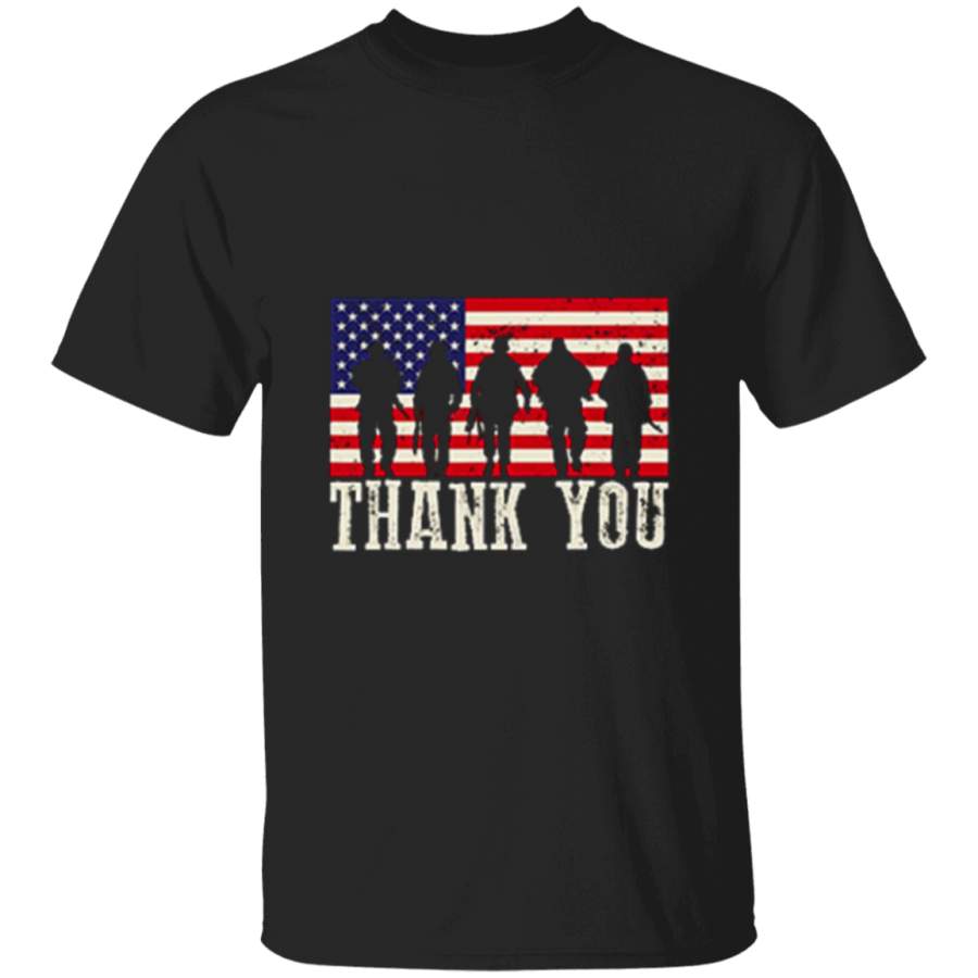 4th of July Independence Day American Army Thank You Shirt gift family T-Shirt