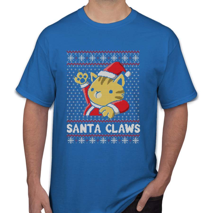 Xmas ugly sweater Cat Santa Claws Men T-Shirt