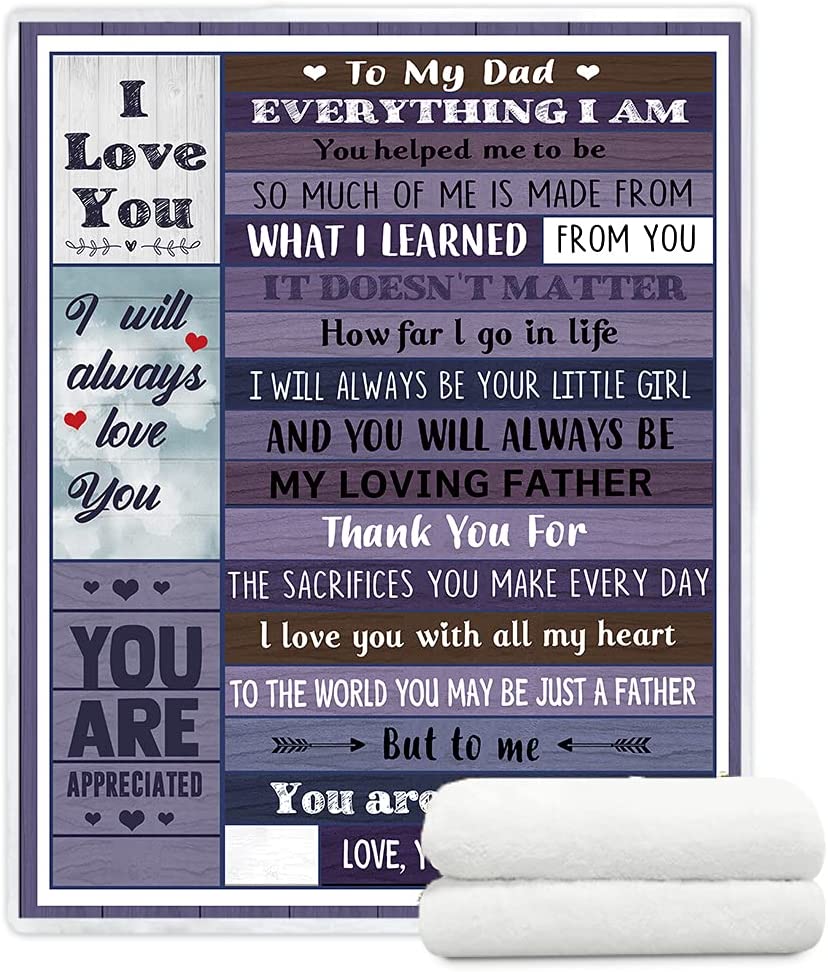 To My Dad Throw Blankets From Daughter Soft Sherpa Throw Blankets For Men And Women Gifts For Father From Daughter Father’S Day, Birthday, Anniversary, Christmas Gift