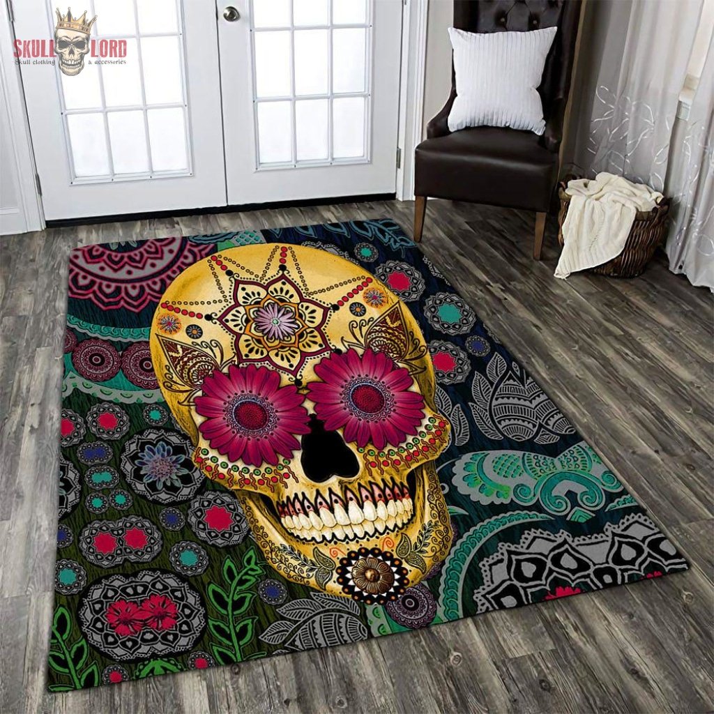 Skull Candy Pattern Floral Area Rug SK-CG00081-15