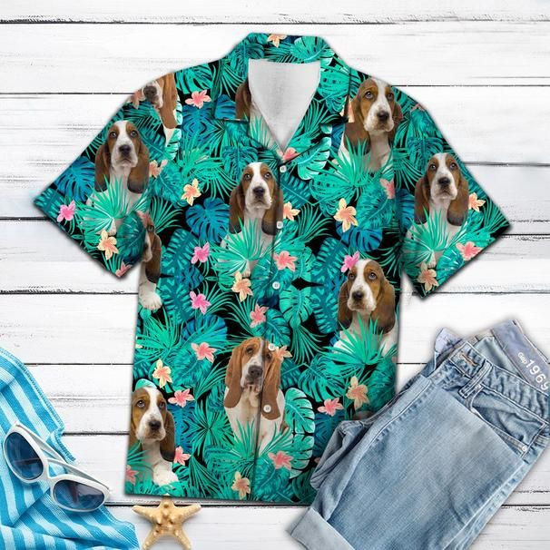 Basset Hound Hawaii Shirt Beach Short Sleeve Gift For Dog Lovers Ha60660