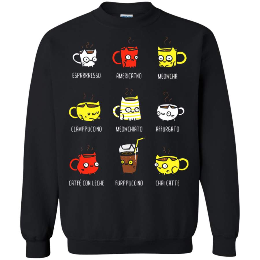 AGR I Love Coffee Cat Like Cup Sweatshirt