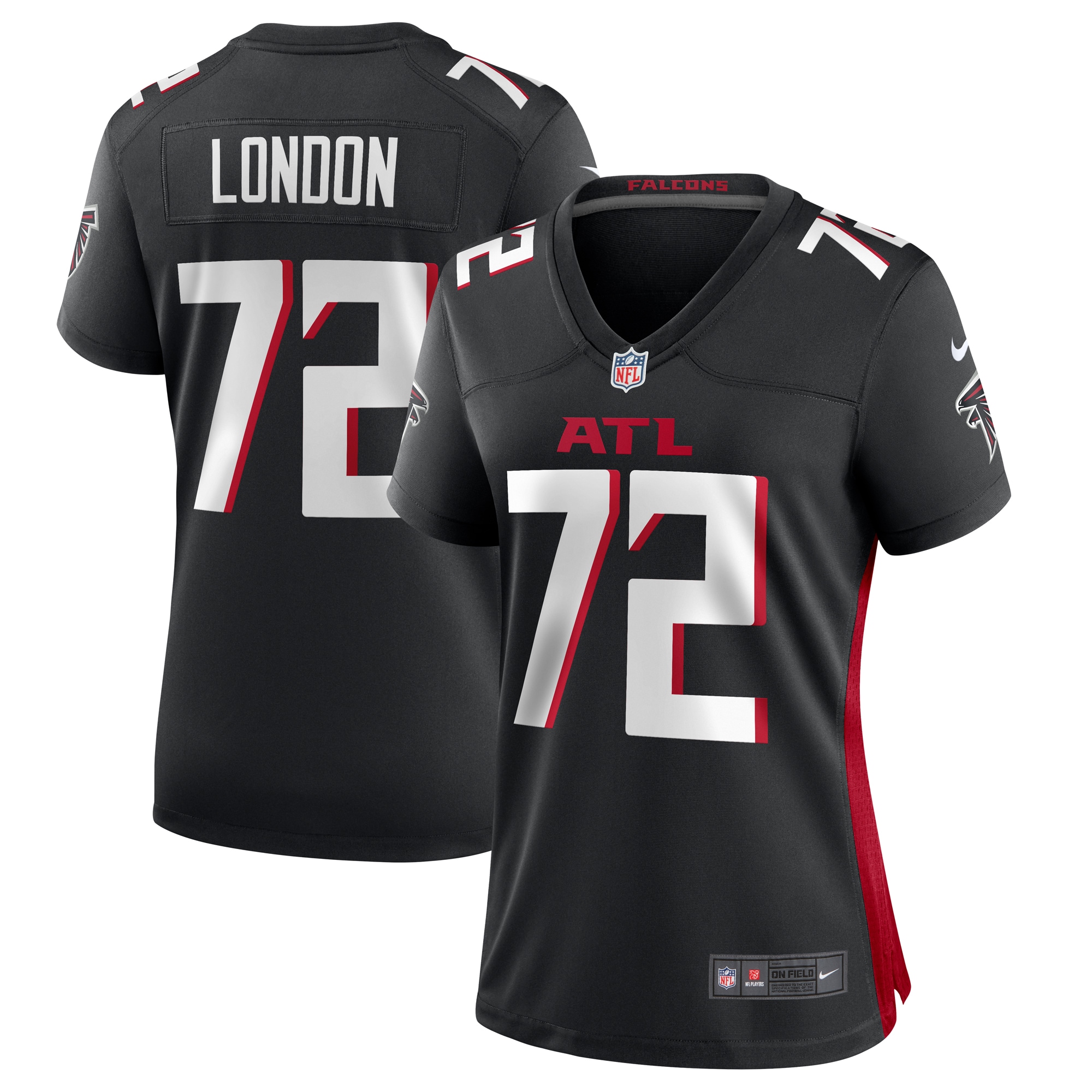 Women’s Atlanta Falcons LaCale London  Black  Game Jersey