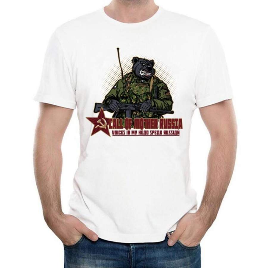 2018 Funny Call Of Mother Russia T-Shirt Fashion Men’S Custom Soldier Bear Animal T Shirt Summer High Quality Hipster Tee Tops