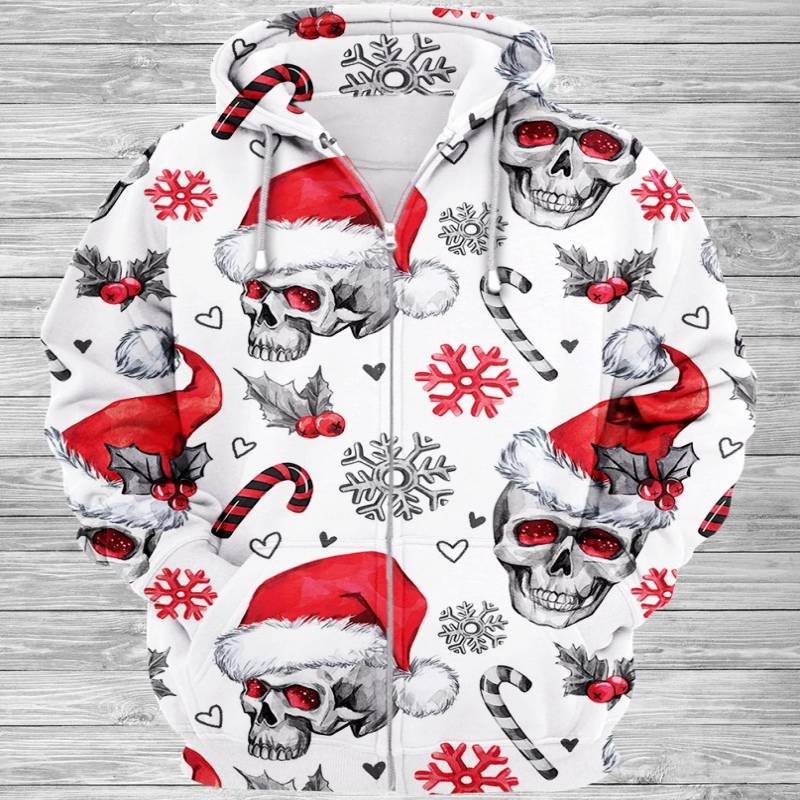 Christmas Skull 3D All Over Printed Hoodie – mytea