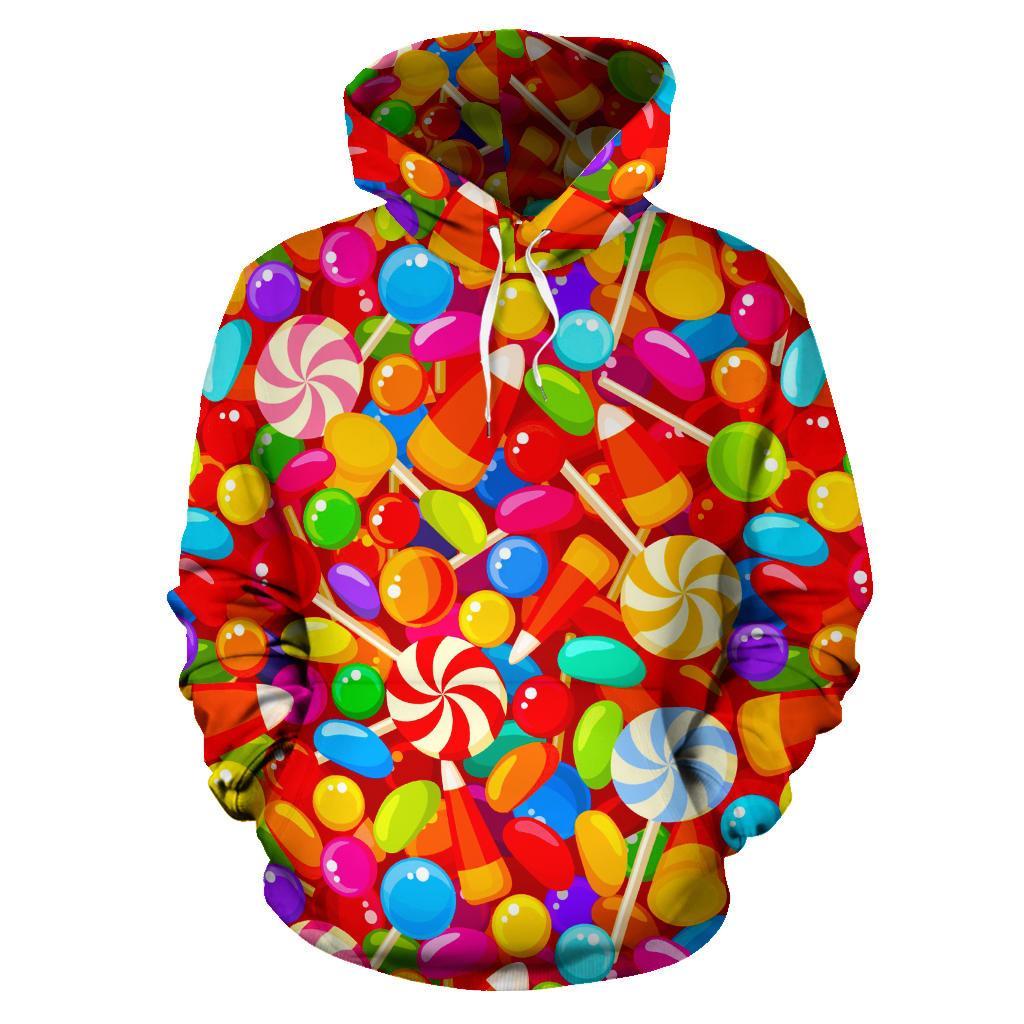 Colorful Candy Pattern Print Men Women Pullover Hoodie