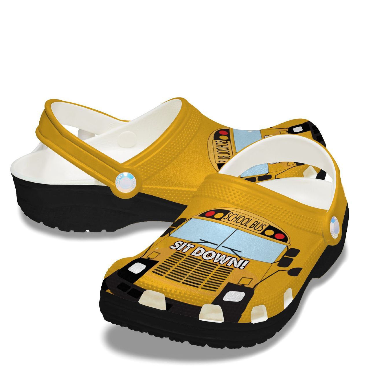 Bus Personalized Clog, Custom Name, Text, Color, Number Fashion Style For Women, Men, Kid, Print 3D