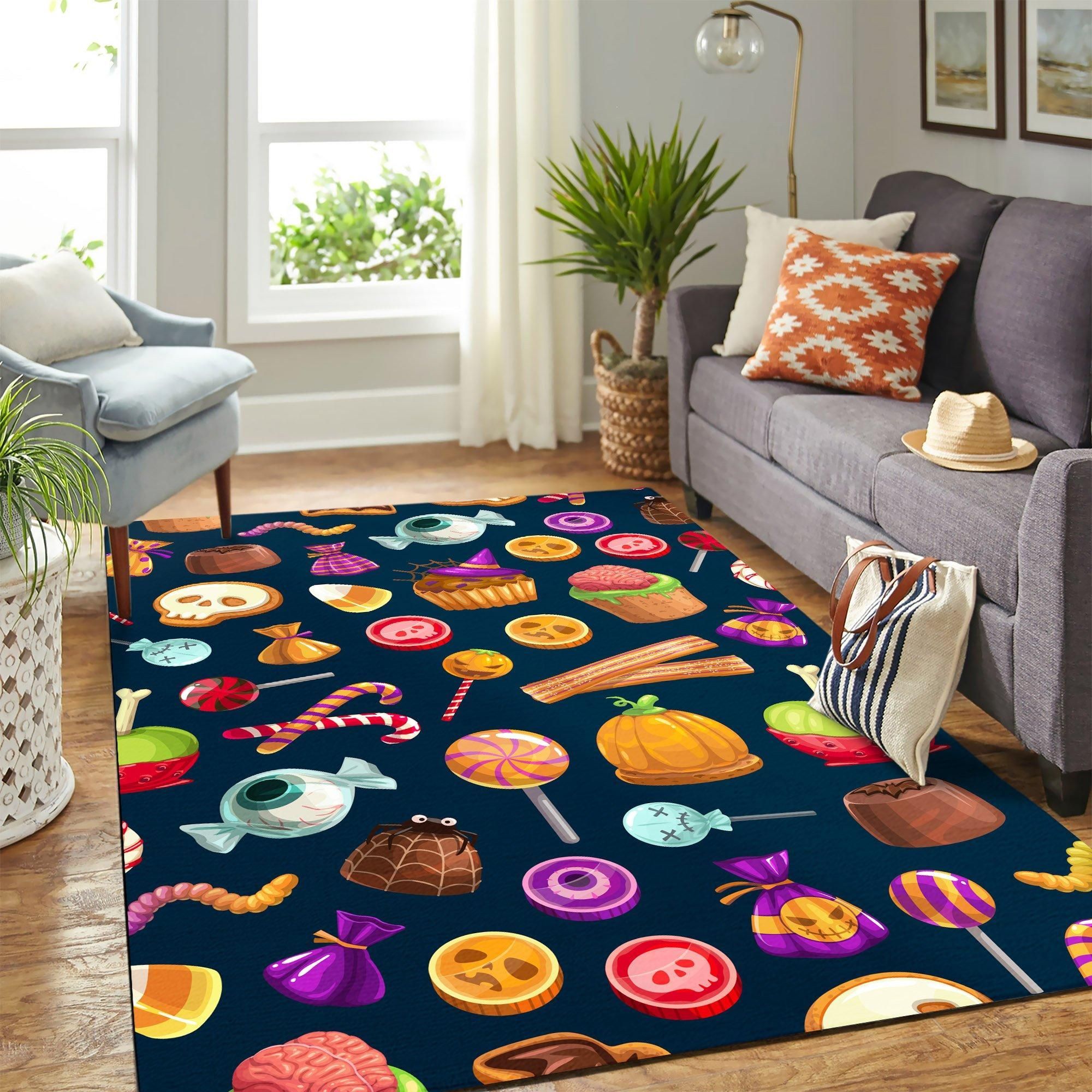 Halloween Candy Area Rug Geeky Carpet – home decor – Bedroom Living Room decor