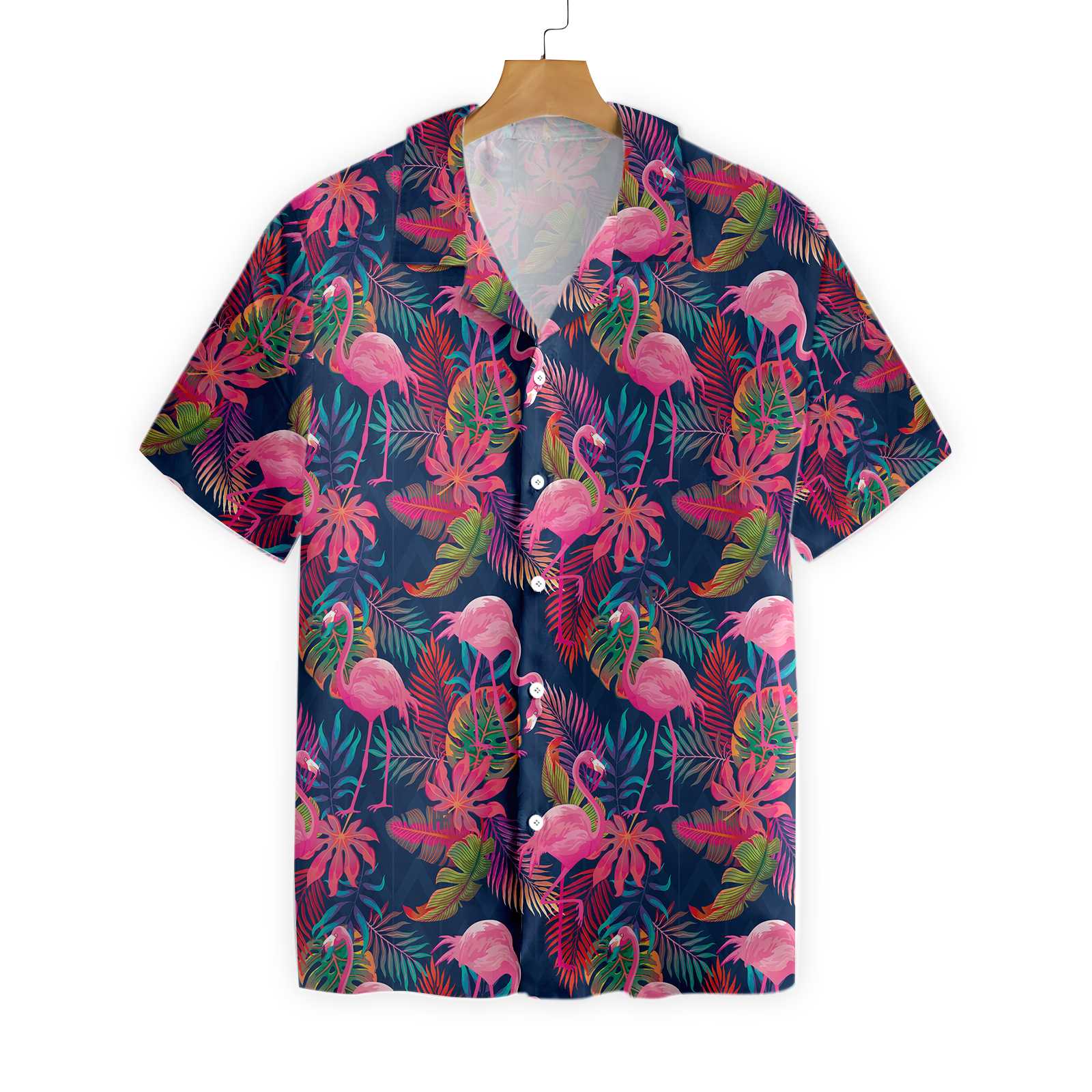 Flamingo With Palm Leaves Hawaii Shirt Ha99947