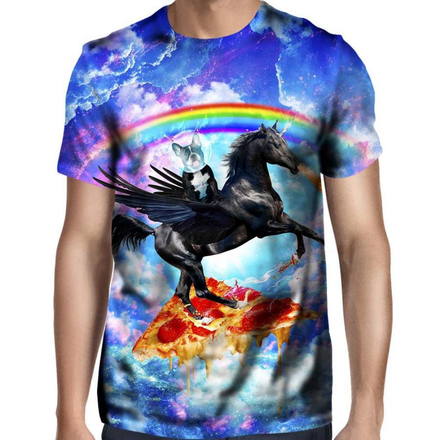 Puppy Riding Pegasus Men/Women 3D All-Over Print Tshirt