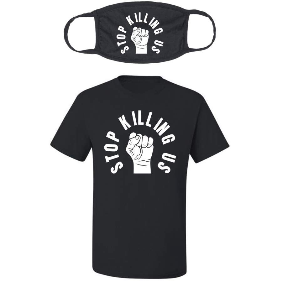 Stop Killing Us Black Lives Matter Black Pride T-shirt-Mask Combo