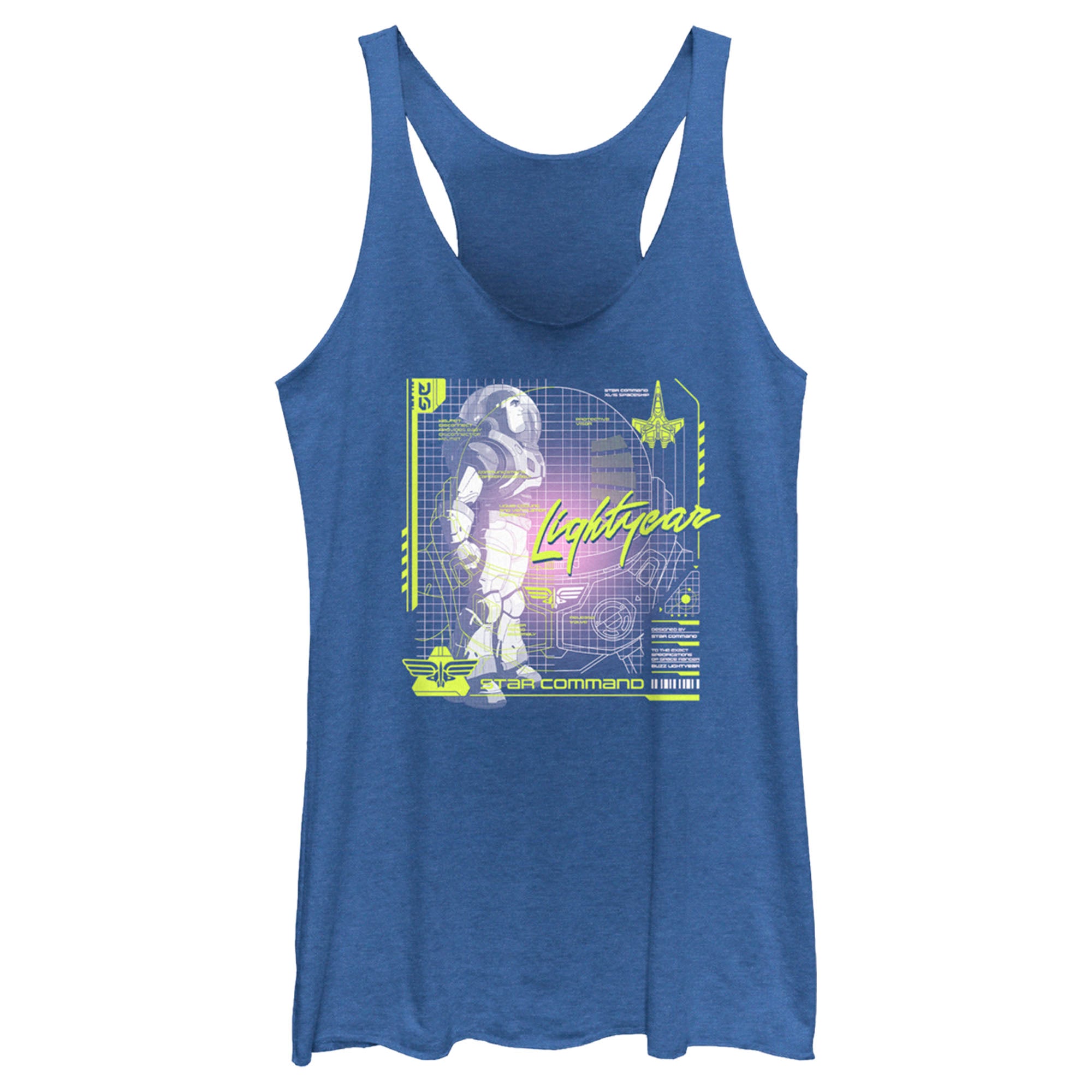 Women’S Lightyear Star Command Blueprint Racerback Tank Top