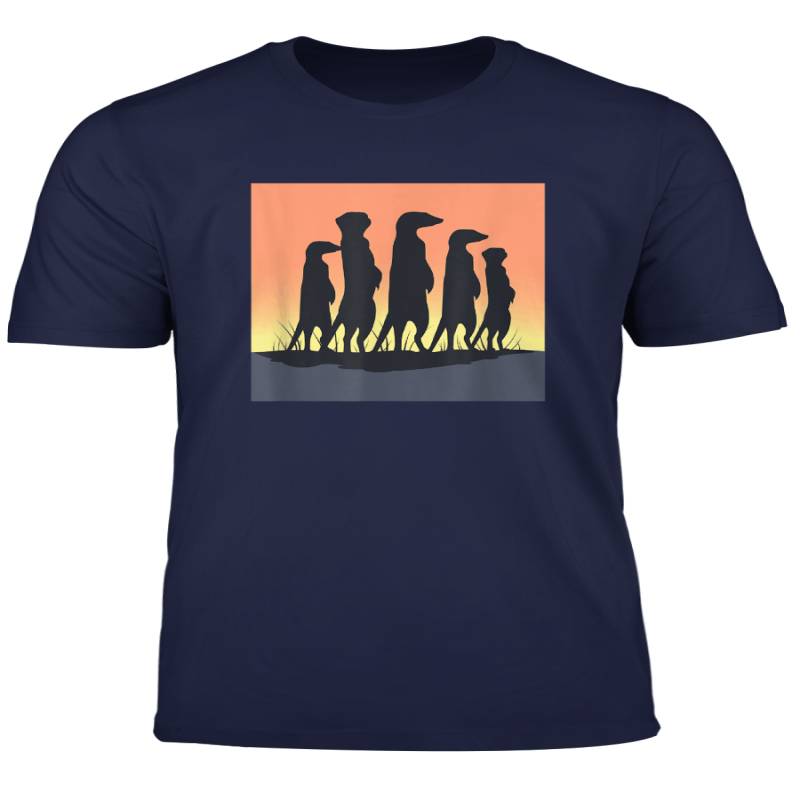 Sunset View Of The African Meerkat Family Wild Safari T Shirt