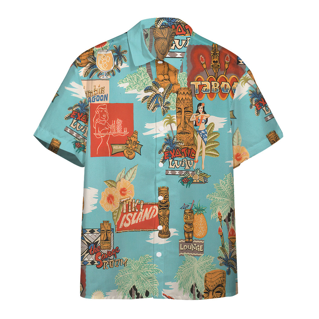 Gearhumans Tiki Island Hawaiian Shirt Ha35294