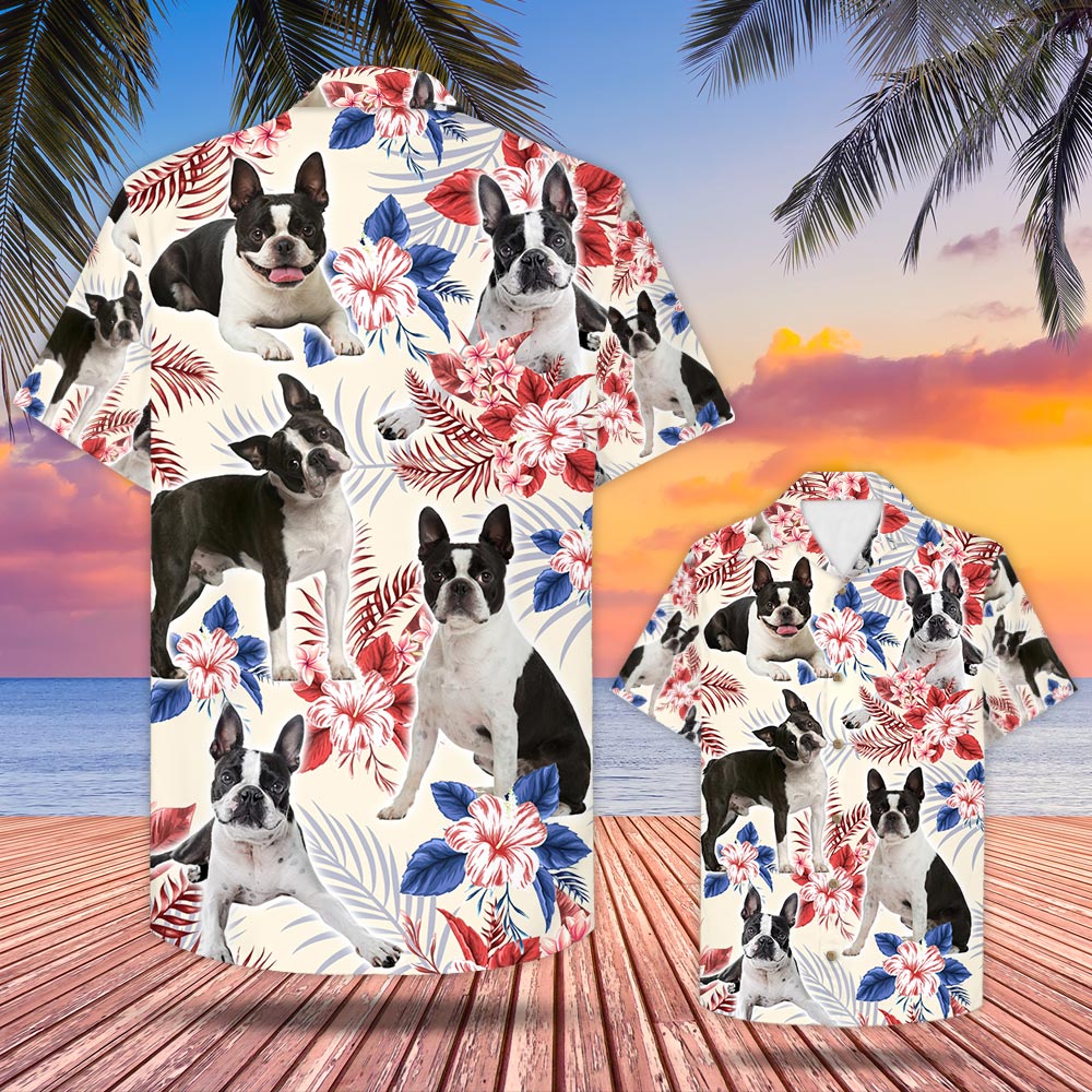 Boston Terrier Usa Flag Hawaii Shirt Ha102617