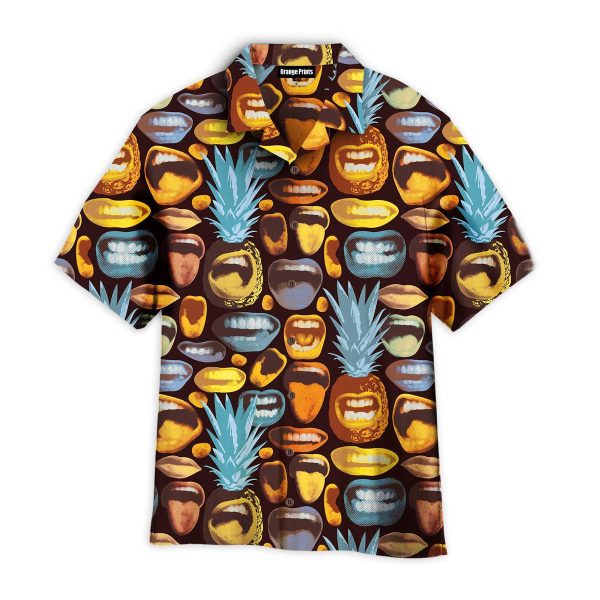 Grimasing Pineapples And Funny Human Mouths Pattern Hawaii Shirt For Men Women Ha83276