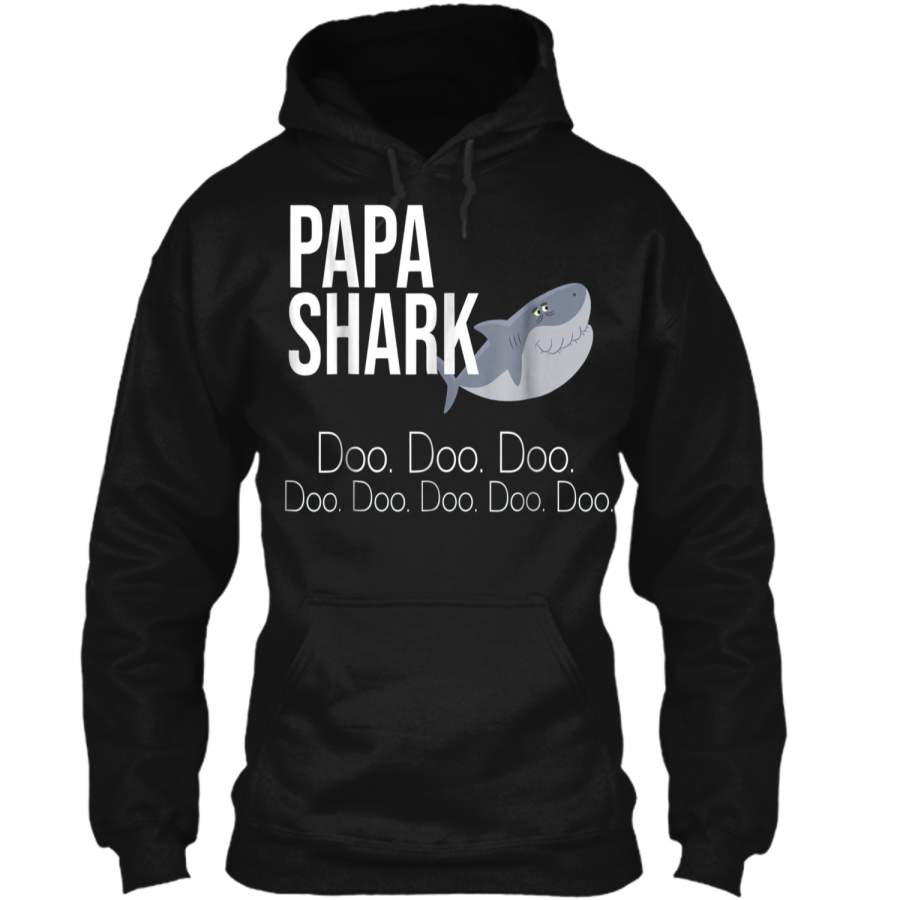 "Papa Shark" Baby Mommy Daddy Matching Family Shark  Pullover Hoodie 8 oz