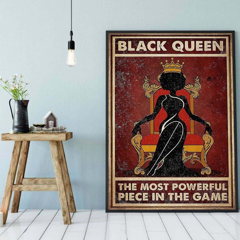 African American Poster Black Queen Girl Art African Women Art Black Woman Art Gift For Daughter Poster Wall Art Wall Hanging Dã©Cor Poster 24X36 Inches Poster Canvas