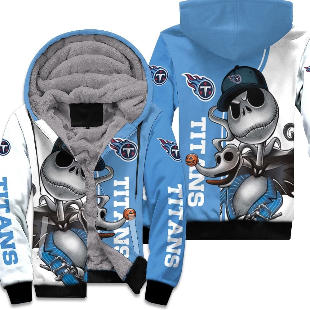 Tennessee Titans Jack Skellington And Zero Fleece Hoodie