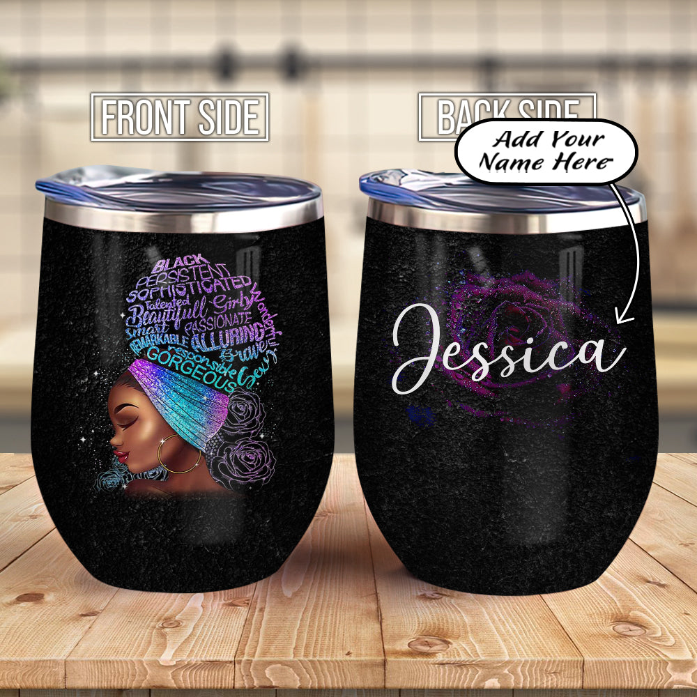 Personalized Melanin Queen Personalities Acaa1207005Z Wine Tumbler