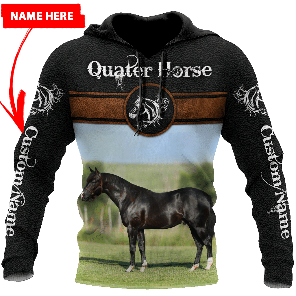 Personalized Name Quarter Horse Lovers 3D All Over Printed Hoodie