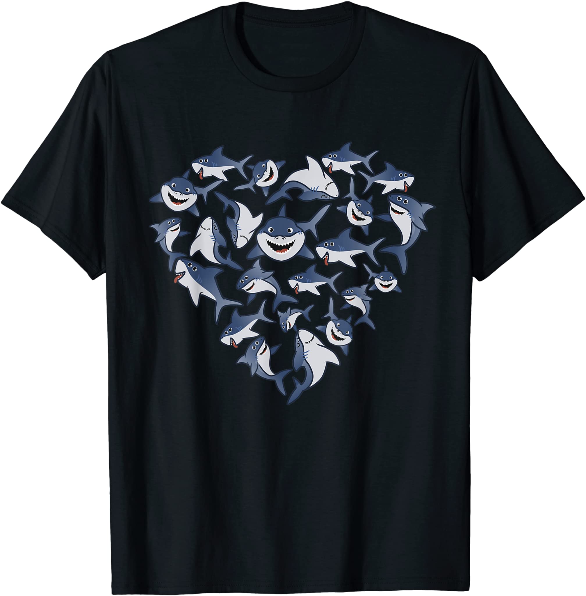 Shark Shirts For Women Girls Kids Heart Poses Cute Shark T-Shirt