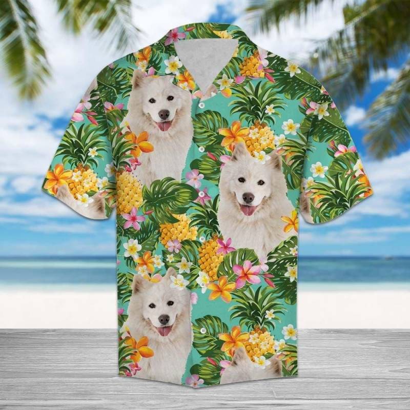 Artsyhomes Tropical Pineapple Samoyed Hawaiian Ha62292