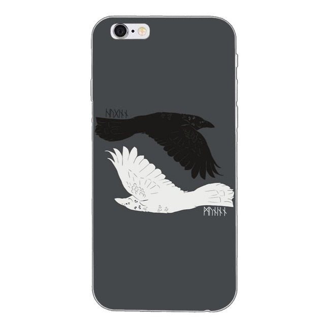 Vikings Odin Raven Bird Design iPhone Case