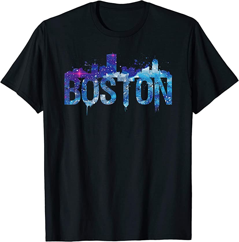 Boston City Skyline Mass Pride Vintage Vacation Souvenir T-Shirt