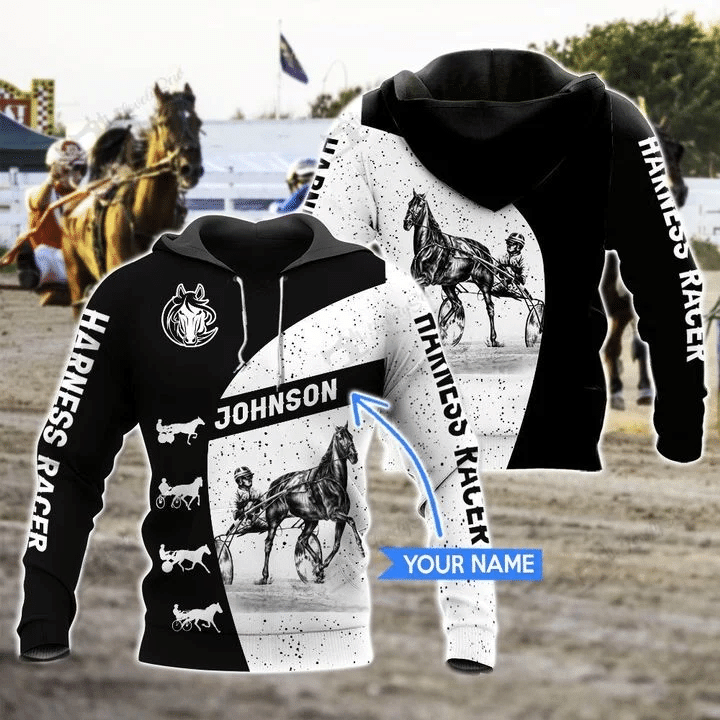 Harness Racing-Black Personalized 3D Hoodie LH355560