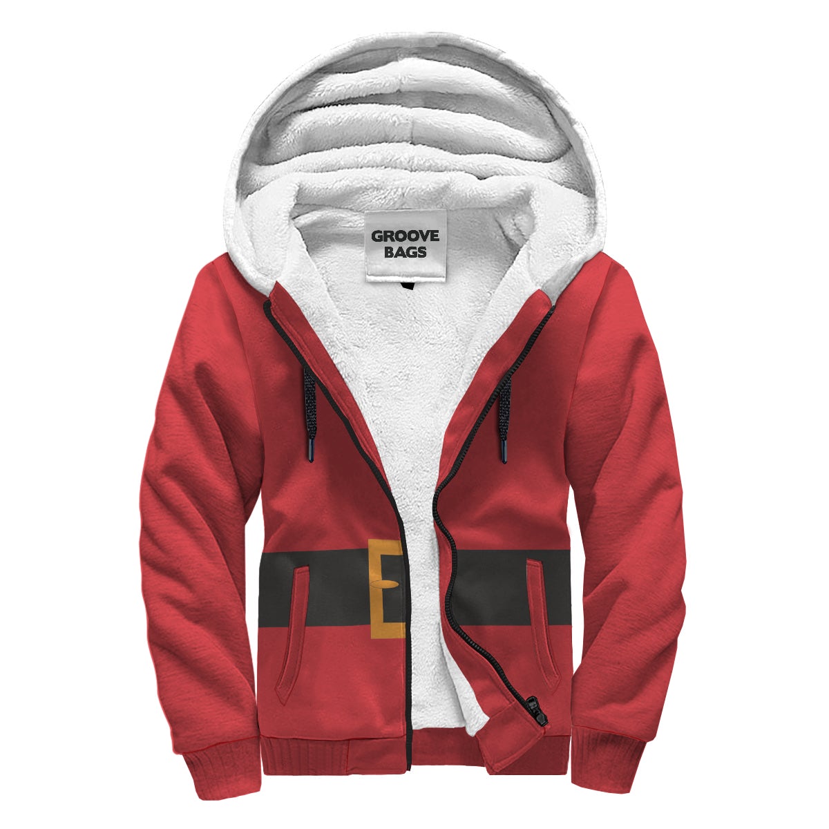 Santa Suit Christmas Sherpa Hoodie-Clearance