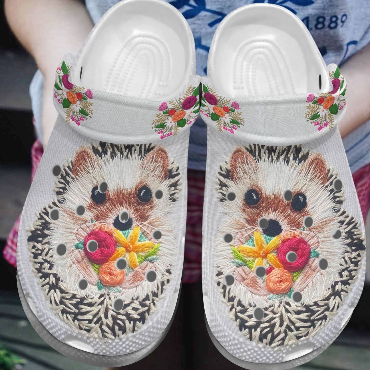 Hedgehog Personalized Clog, Custom Name, Text, Color, Number Fashion Style For Women, Men, Kid, Print 3D Embroidery Hedgehog