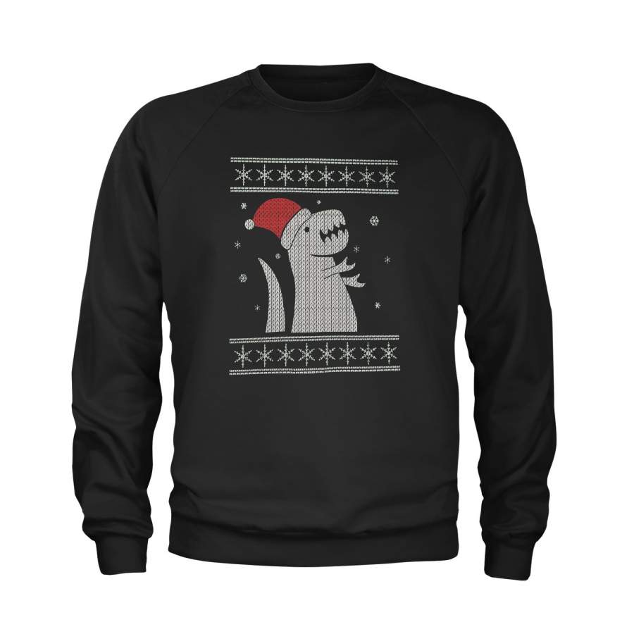 T-Rex In The Snow Ugly Christmas Youth-Sized Crewneck Sweatshirt