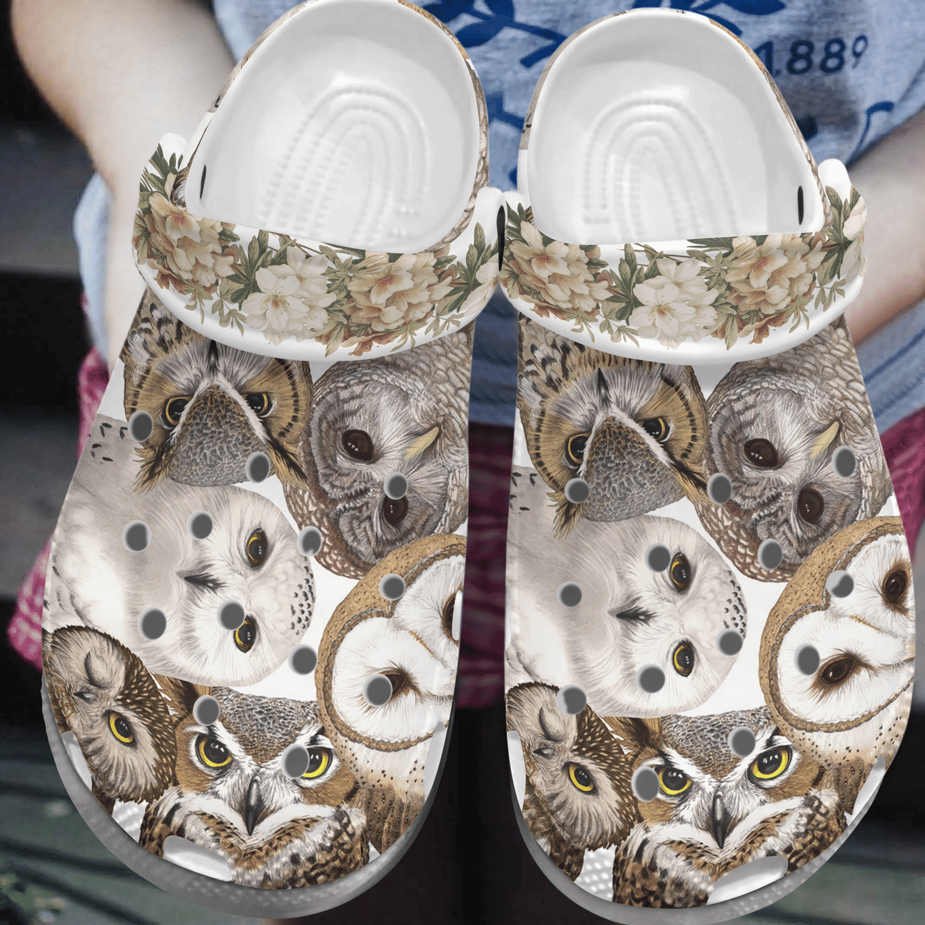 Curious Owls Personalized Clog, Custom Name, Text, Color, Number Fashion Style For Women, Men, Kid, Print 3D