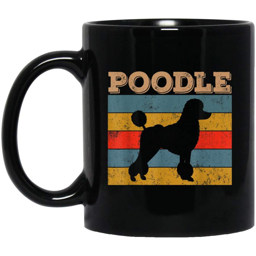 Vintage Style Retro Distressed Poodle Dog Puppy Lover Gift Mug