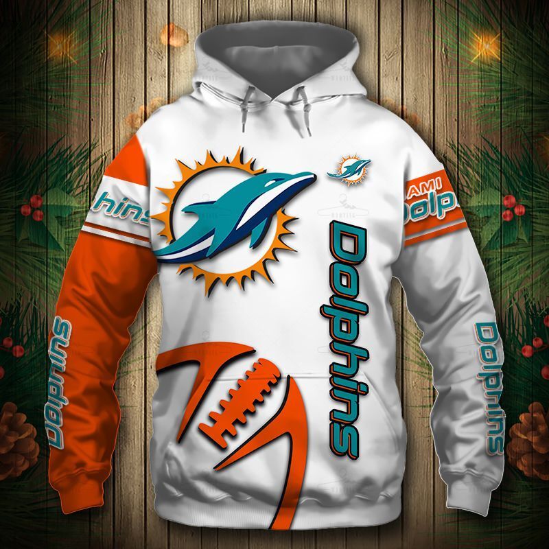 Miami Dolphins Hoodie 3D Graphic Balls  Sweatshirt Pullover