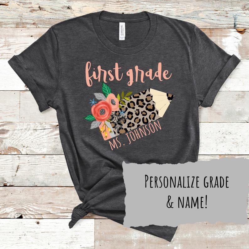 Custom Teacher Shirt – Team Teacher Shirt – Teacher Team Shirt – Leopard Print Teacher Shirt – Back To School Shirt – Personalize Teacher