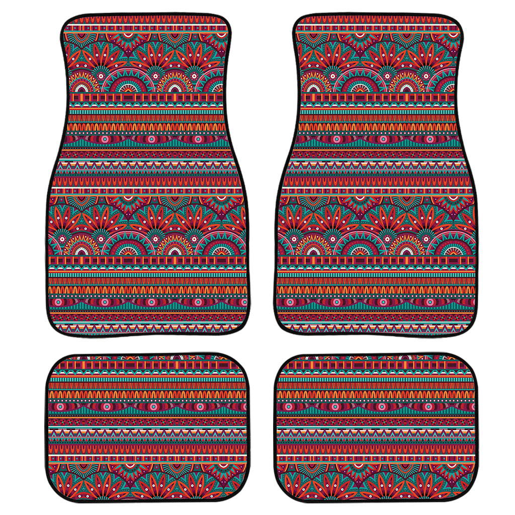 Tribal Ethnic Pattern Print Front And Back Car Floor Mats, Front Car Mat