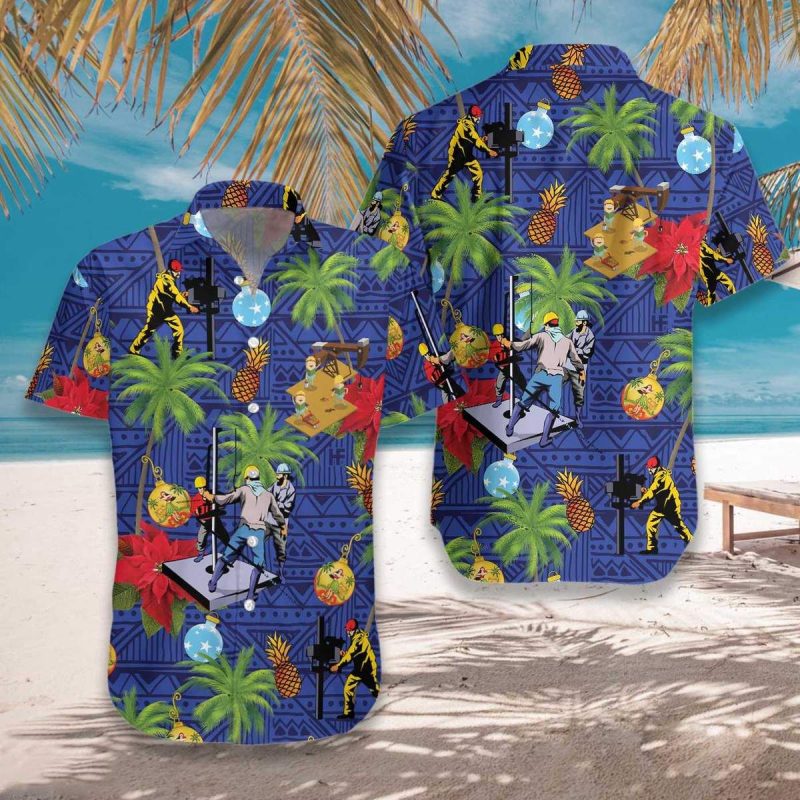 Oil Field Life Hawaii Graphic Print Short Sleeve Hawaii Shirt Ha56816