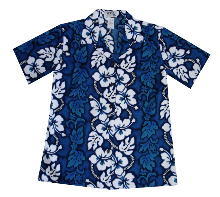 Hawaii Blue Womens Aloha Shirt Ha60193