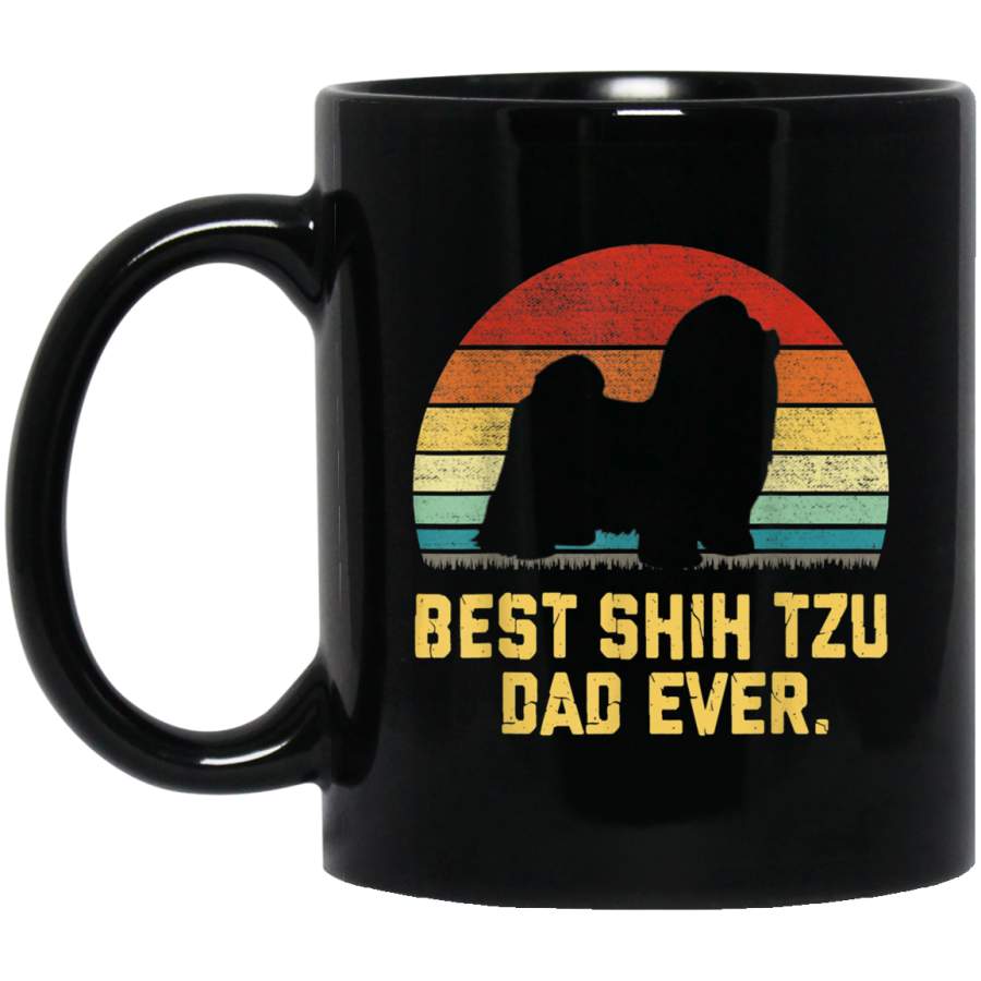 Vintage Best Shih Tzu Dad Ever 11 oz 15 oz Mug Black