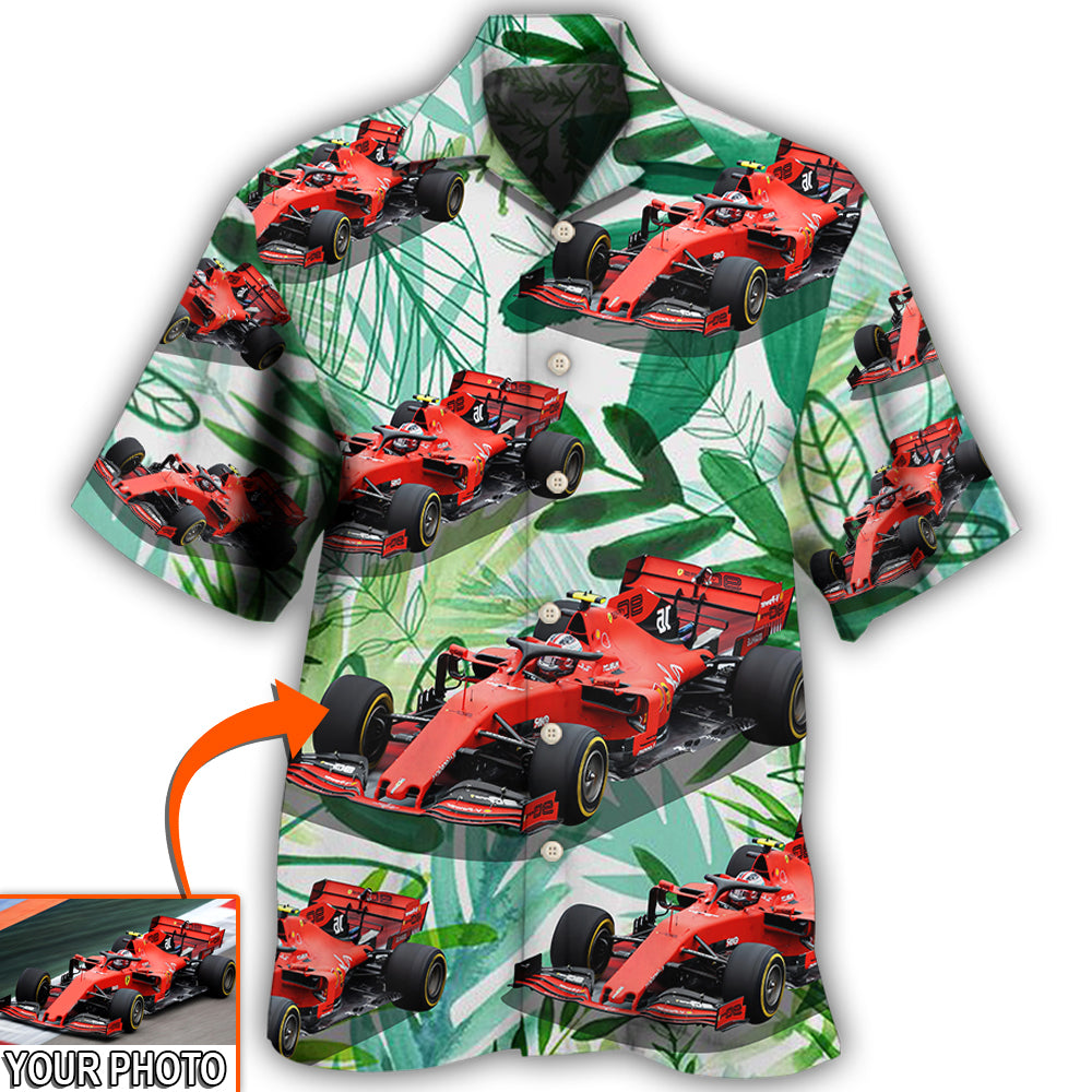 Car Formula One Tropical Custom Photo Hawaii Shirt Ha76115