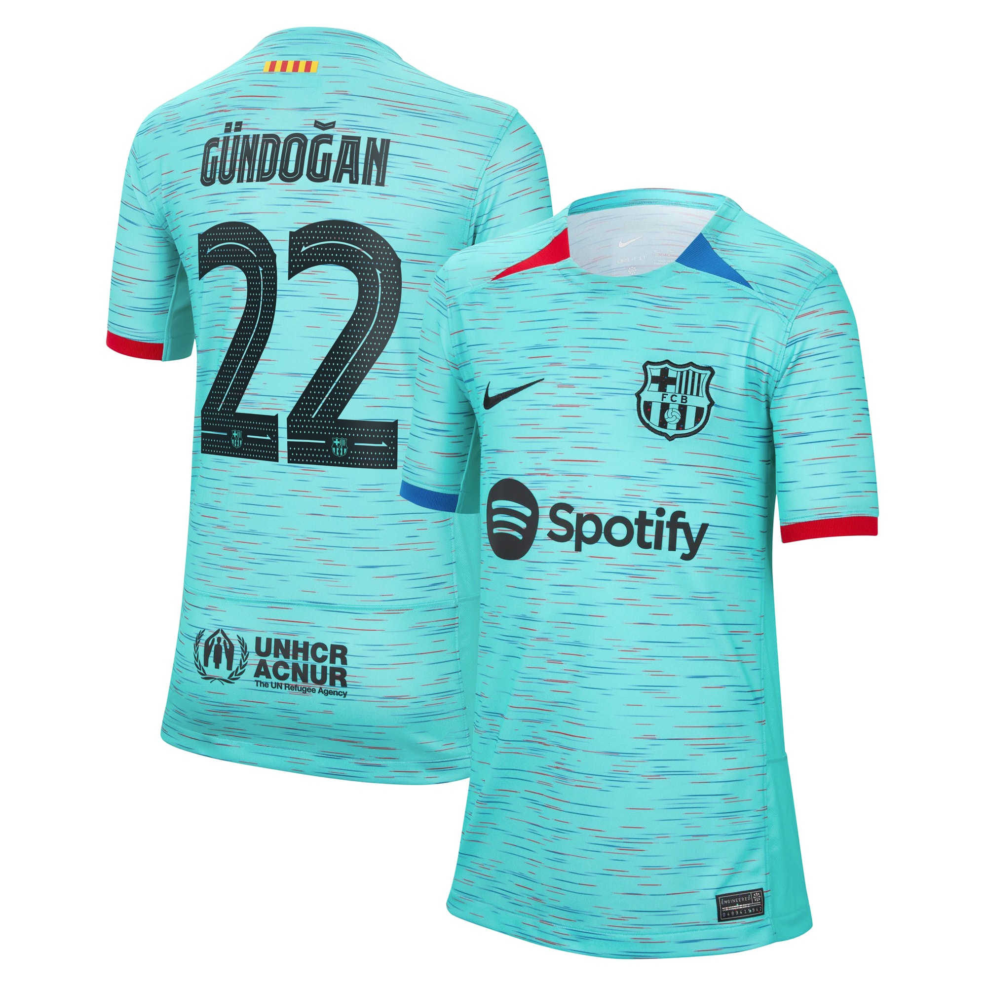 Ilkay Gündogan Barcelona Youth 2023/24 Third Replica Jersey – Aqua