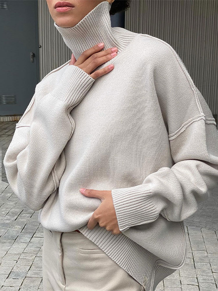 2022 Fashion Women Basic Turtleneck Sweaters Pullovers Female Warm Cashmere Knitted Sweaters Autumn Winter Lady Soft Jumpers alx