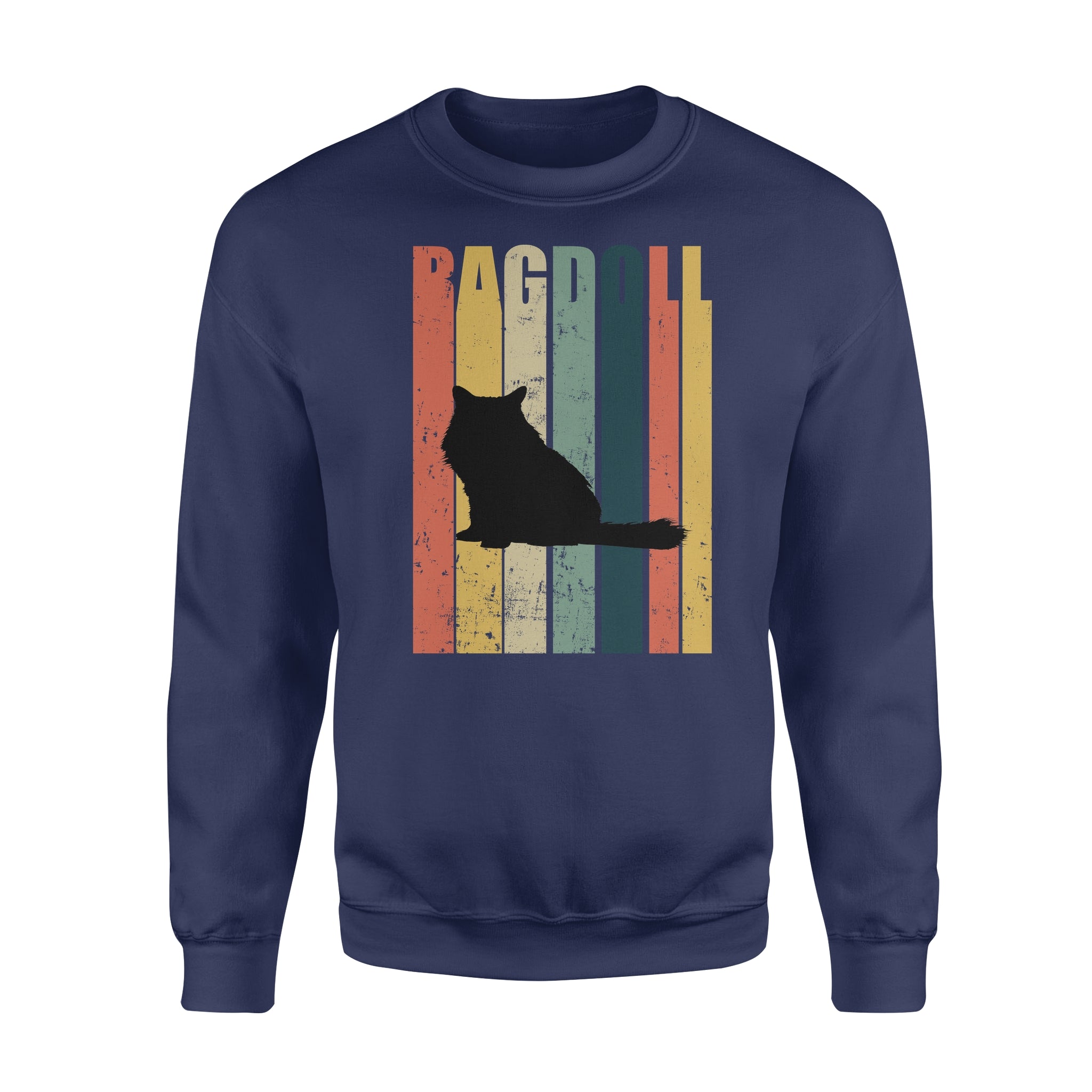 Cat – Vintage 1980’s Style Ragdoll – Standard Crew Neck Sweatshirt