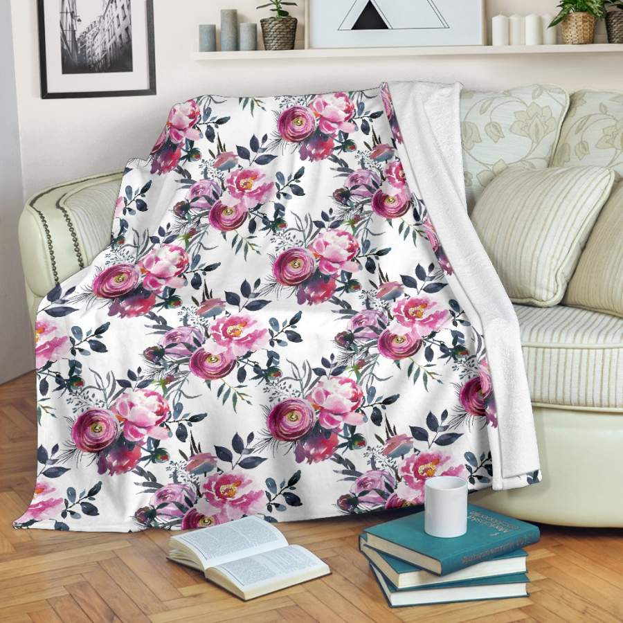 Watercolor Floral Pattern Blanket – Justbeperfect_Shop