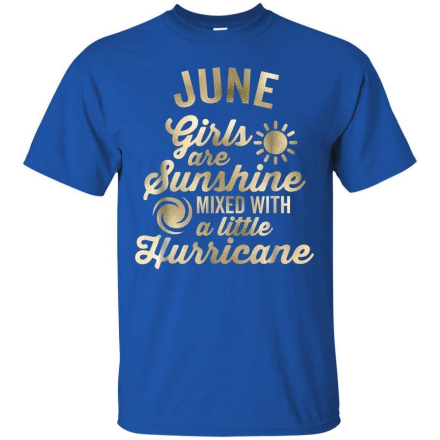 AGR June Girls Are Sunshine And A Hurricane Tshirt Gold Jaq T-shirt