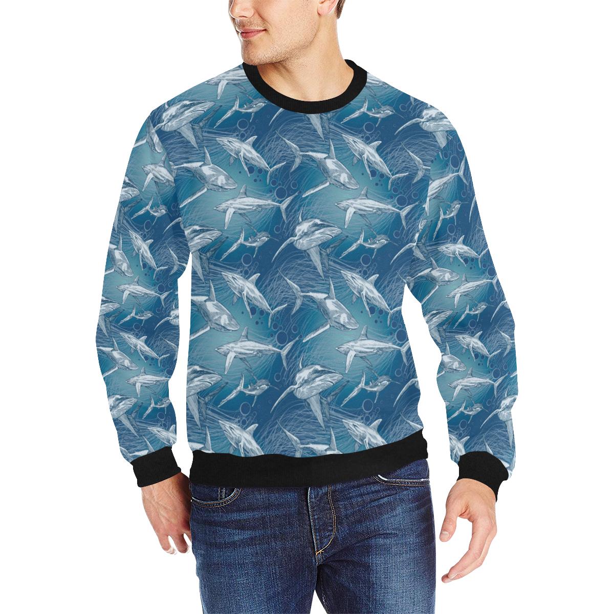 Shark hand drawn Men’s Crew Neck Sweatshirt