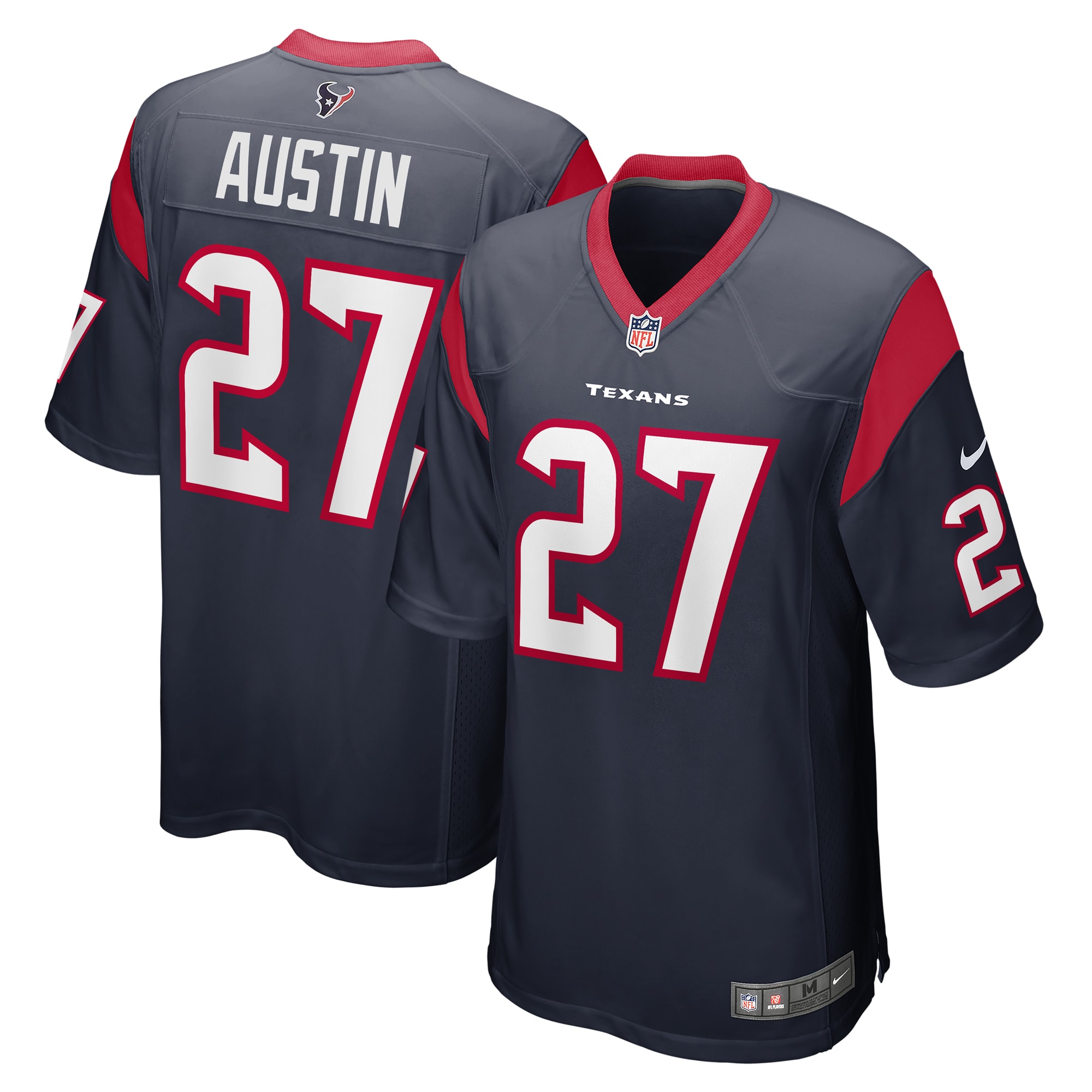 Men’s Houston Texans Alex Austin  Navy Team Game Jersey